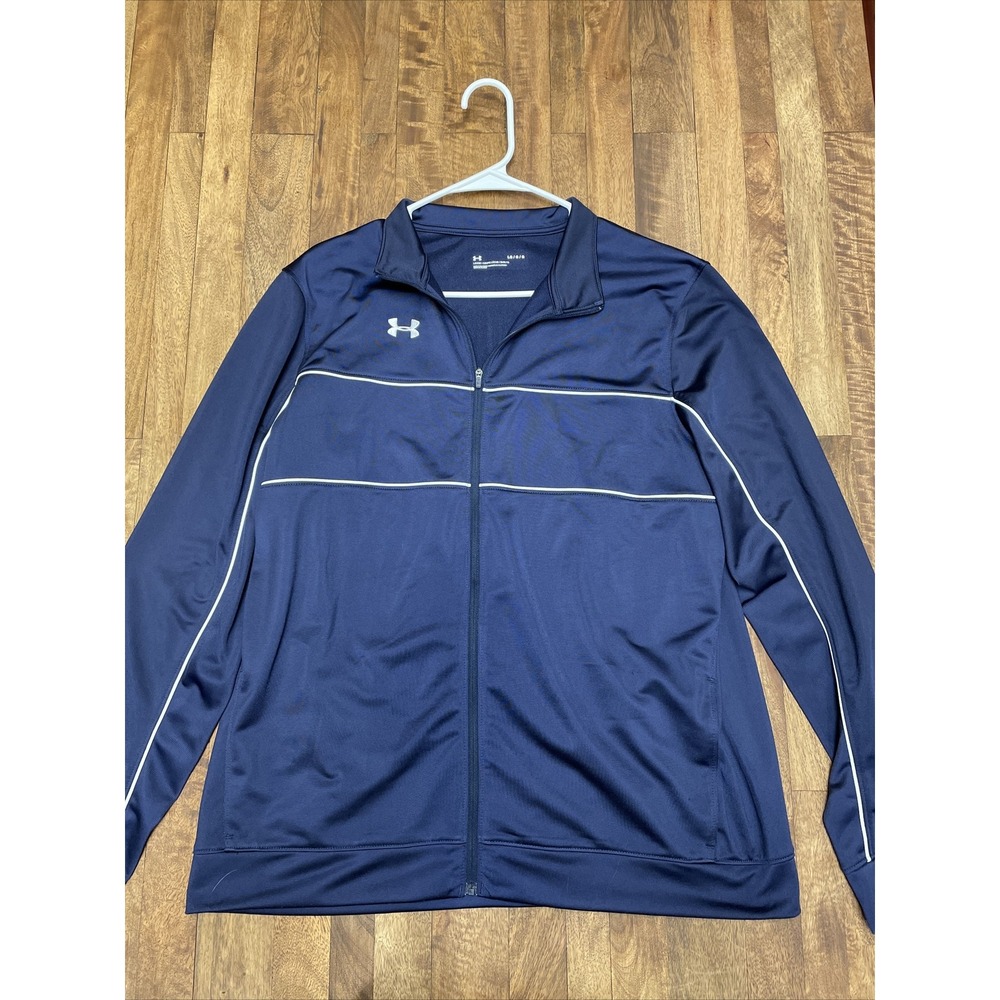 Under Armour Mens Long Sleeve Full Zip Sweatshirt Jacket Navy Blue Large